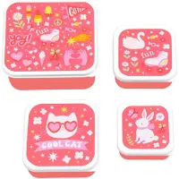 A Little Lovely Company Broodtrommel Set - 4 stk - Fun - - OneSize - Broodtrommels