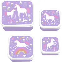 A Little Lovely Company Brotdosen-Set - 4 st. - Unicorn - - One Size - Brotdosen