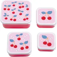 A Little Lovely Company Brotdosen-Set - 4 st. - Kirschen - - One Size - Brotdosen