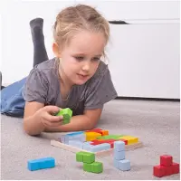 Bigjigs Patroon Blokken - Houten puzzel voor 3+ jaar - Ontwikkelt strategisch denken