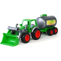 Cavallino Toys Tractor met Voorlader en Tanker - Groen kunststof - 3-6 jaar