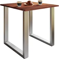 VCM Houten tafel | H. 76 x B. 110 x T. 50 cm | Hoogwaardige en solide voetsteun | IJzeren voeten | Keukentafel - Xona U