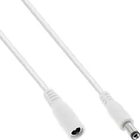 InLine DC verlengkabel | 5,5 x 2,1mm | max. 140W | AWG18 | wit | 5 meter