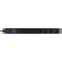 Deltaco Stekkerdoos, GT-8641 stroomuitbreiding 7 stopcontact(en) Binnen Zwart (7 x, CEE 7/4, 2 m)