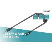 Digitus AK-300431-006-S USB-C Adapter [1x USB-C - 1x USB-C] Zwart Spiraalkabel 1 m