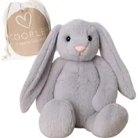 Coopley Verzwaringsknuffel 2Kg - Verzwaarde Knuffel - Knuffie Konijn - Weighted Stuffed Animal - Sensorisch Speelgoed - Voor Kinderen En Volwassenen - Met Canvas Opbergtas