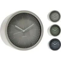 Koopman Moderne metalen industriële klok, rond, ongeveer 15x7 cm, met een stille quartz-uurwerk. Decoratie voor kantoor en thuis
