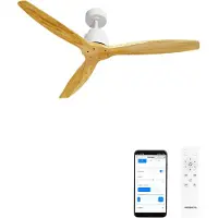 Create - Plafondventilator 40W silent Ø132 cm - Met Wifi - Met Afstandsbediening - 6 Snelheden - Timer - Zomer/Winter functie - Wit - WIND STYLANCE