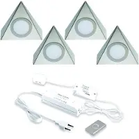 Hera LED set onderbouw 24V / 15W 4 Spots +Dimmer kleur Rvs LVSET4DELDI