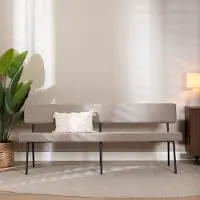 Livin24 Scandinavische eetkamerbank Espen taupe gerecyclede stof 190 cm