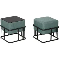 En.casa Krukje en bijzettafel Tas vierkant 38x38x38 cm 2-in-1 set groen en zwart []