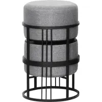 En.casa Krukje en bijzettafel Tas rond 2-in-1 set stapelbaar lichtgrijs en zwart []