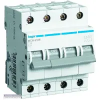 Hager installatieautomaat 3 MCN C-Karakteristiek 3P en N, meeschakelende nul