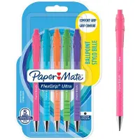 Paper Mate Flexgrip Ultra-balpennen met Retrokleuren | Medium punt (1,0 mm) | Zwarte Inkt | 5 stuks