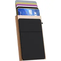 Nuvance - Pasjeshouder Uitschuifbaar - Rfid Bescherming - Pasjeshouders voor Mannen en Vrouwen - Creditcardhouder - Goud