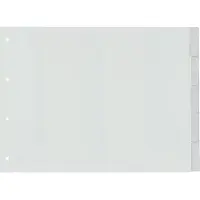 Kangaro tabbladen - A3 - PP 120 micron - grijs - 4-gaats - 5-delig venster - dwars