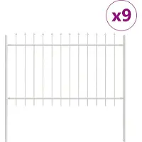 vidaXL Tuinhek WOERDEN 9 st 15,3 x 0,8 m Poedergecoat staal Wit
