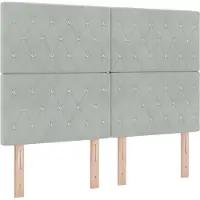 vidaXL LED Box Spring Bed met matras Lichtgrijs 140 x 190 cm Fluweel