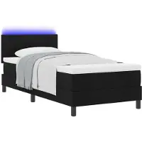 vidaXL Boxspring bed met LED-stripverlichting Zwart 80 x 200 cm Stof