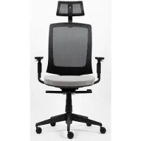 Realspace Karl Ergo Bureaustoel Permanent contact Mesh, stof 3D armleuning In hoogte verstelbare zitting Grijs, zwart 110 kg 9115109BE