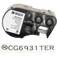 Brady M4C-500-461 gelamineerde polyester labels zwart op wit | 12,7 mm x 7,62 m (origineel)