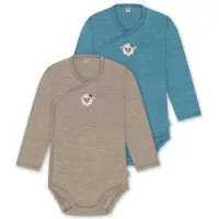 Normani Rompertje/body 'Kaitaia' cyaan blauw / brokaat