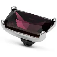Melano Twisted Baguette Steentje Aubergine Zilver