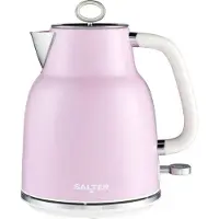 Salter Retro 1.7 L Waterkoker – 3KW Snelle Kook, 360° Basis, Verwijderbaar Kalkfilter, Draadloos, Waterniveau Venster, Blauw Indicatie Lampje, Droogkookbeveiliging & Automatische Uitschakeling, Roze