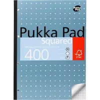 Pukka Pad Metallic Navulblok Gelijmd A4 Geruit Karton Harde rug Kleurenassortiment Geperforeerd 400 Pagina's 5 Stuks