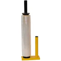 Raadhuis handafroller - voor stretchfolie - metaal geel - RD-351197