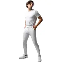 HORZE Grand Prix Siliconen Full Seat Rijbroek, heren, White, 52