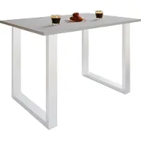 VCM Houten tafel | H. 76 x B. 140 x T. 80 cm | Hoogwaardige en solide voetsteun | IJzeren voeten | Keukentafel - Xona U