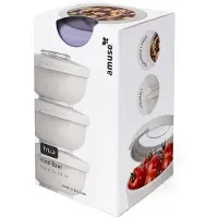 Amuse Tylla Lavender Snack set - 3 x 200 ml - Perfect Afsluitbare Snackdoosjes - Voor onderweg - Paars