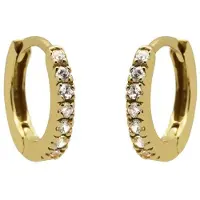 Karma Oorringen Plain Hoops Round Zirconia 13 mm Goud