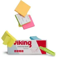 Viking Zelfklevende memoblaadjes Vierkant 51 x 51 mm Blanco Kleurenassortiment 12 Stuks à 90 Vellen