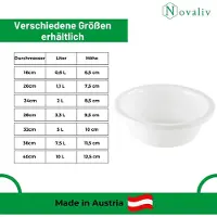 Novaliv Ronde Afwaskom 2L, D24 cm, Wit, BPA-vrij, Vaatwasserbestendig, Ideaal voor keuken en camping, kleine ronde kom, kleine plastic kom, kleine waskom, plastic kom