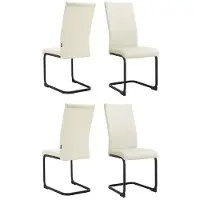 Loft 24 Sia-Eetkamerstoel - Crème Fluweel - Set van 4