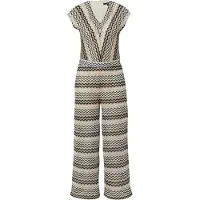 Comma Jumpsuit beige / camel / zwart / wit