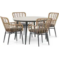 Lifestyle Garden Furniture Lifestyle Toledo/Vienna 120 cm dining tuinset 5-delig
