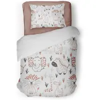 Eleganzzz Kinder Dekbedovertrek Micropercal Animal Crackers - white 140x220/240cm