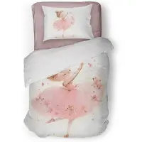 Eleganzzz Kinder Dekbedovertrek Micropercal Ballerina Girl - pink 140x220/240cm