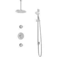 Hotbath Cobber IBS20 Inbouw Doucheset - 3-standen Handdouche - 25cm Hoofddouche - 30cm Plafondbuis - Glijstang - Chroom - Messing - Kranen, - Kranen, Douchekranen, Douchesets, Inbouw douchesets