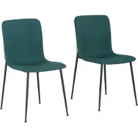 Notio Living Faye-Eetkamerstoel - Set van 2 - Groen Stof