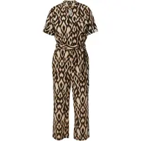 Comma Jumpsuit lichtbeige / karamel / zwart