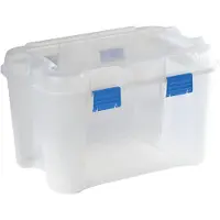 Allibert by KETER 243696 Opbergbox TOTEM Box 60L, transparent / blau Stapelbaar Transparant, Blauw 1 stuk(s)