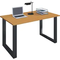 VCM Houten bureau | H. 76 x B. 110 x T. 80 cm | Computertafel eenvoudig | voeten gemaakt van hoogwaardig metaal | Werktafel | Kantoormeubilair - Lona U