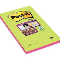 Post-It Super Sticky Notes 203 x 127 mm Kleurenassortiment Rechthoekig Gelinieerd 2 Stuks à 45 Vellen