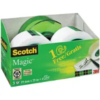 Scotch Value Pack: 3 x Magic Tape, 19 mm x 25 m + GRATIS Navulbare Handdispenser