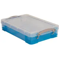 Really Useful Box 4 liter transparant blauw