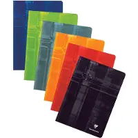 Clairefontaine A4 Geniet Schrift Kleurenassortiment Gelamineerde kartonnen kaft Geruit 5mm 40 Vellen
